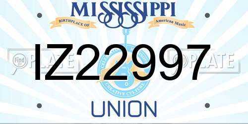 IZ22997 Mississippi License Plate