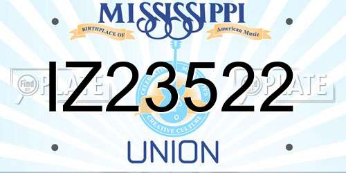 IZ23522 Mississippi License Plate