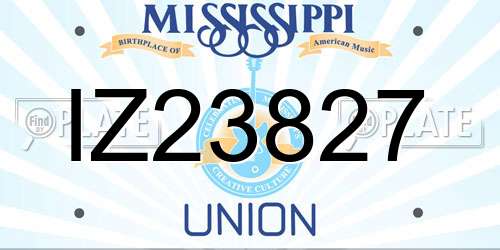 IZ23827 Mississippi License Plate