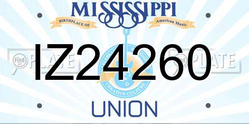 IZ24260 Mississippi License Plate