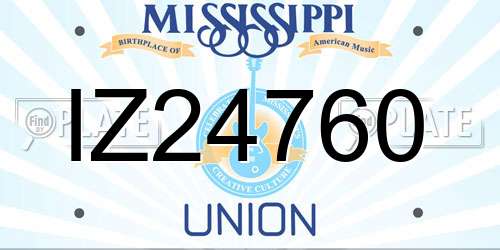 IZ24760 Mississippi License Plate