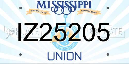 IZ25205 Mississippi License Plate