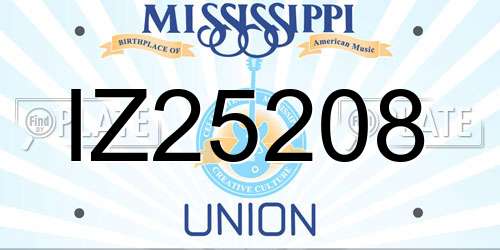 IZ25208 Mississippi License Plate