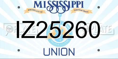 IZ25260 Mississippi License Plate