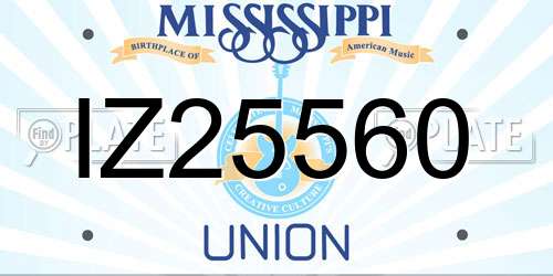 IZ25560 Mississippi License Plate
