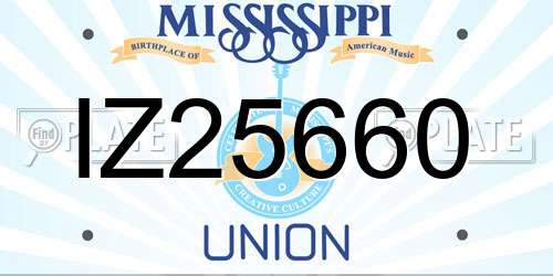 IZ25660 Mississippi License Plate
