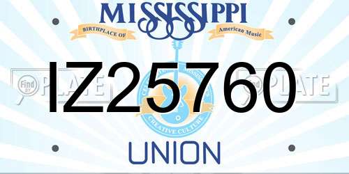 IZ25760 Mississippi License Plate