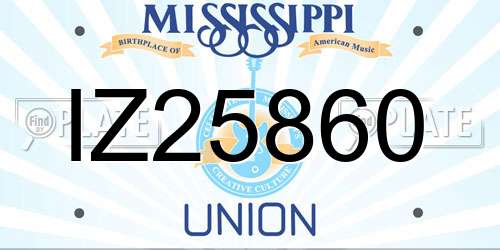 IZ25860 Mississippi License Plate