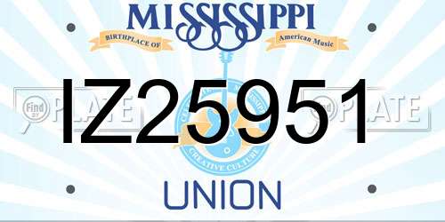 IZ25951 Mississippi License Plate