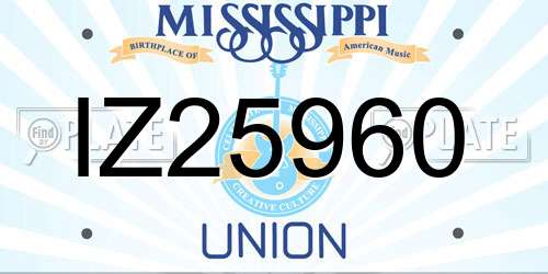 IZ25960 Mississippi License Plate