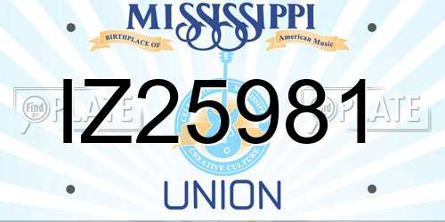 IZ25981 Mississippi License Plate