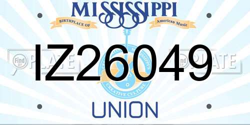 IZ26049 Mississippi License Plate