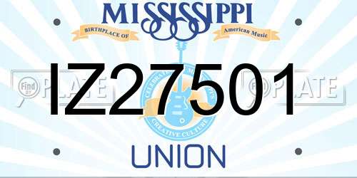 IZ27501 Mississippi License Plate