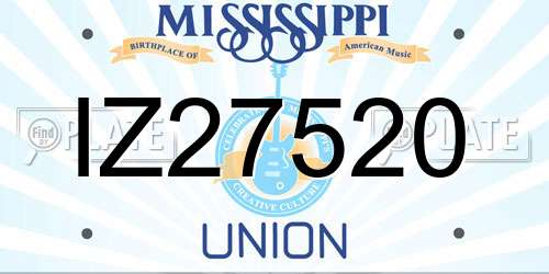 IZ27520 Mississippi License Plate