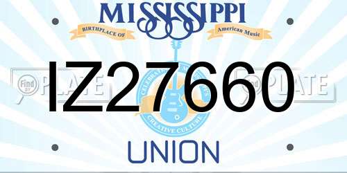 IZ27660 Mississippi License Plate