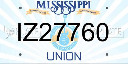 IZ27760 Mississippi License Plate