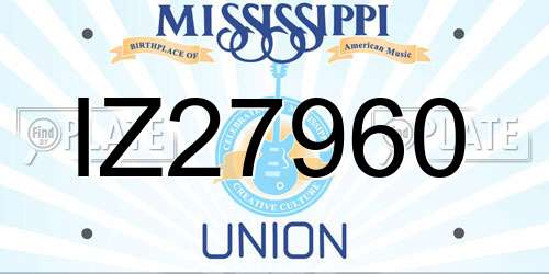 IZ27960 Mississippi License Plate