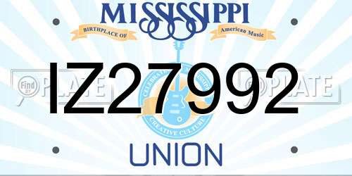 IZ27992 Mississippi License Plate