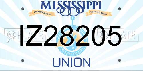 IZ28205 Mississippi License Plate