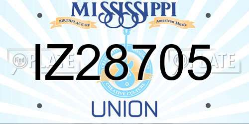 IZ28705 Mississippi License Plate