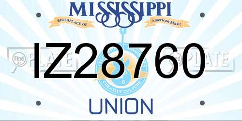 IZ28760 Mississippi License Plate