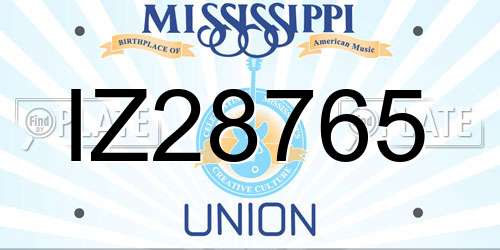 IZ28765 Mississippi License Plate