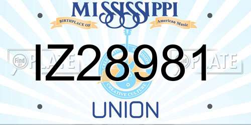 IZ28981 Mississippi License Plate