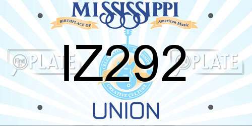 IZ292 Mississippi License Plate