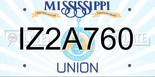 IZ2A760 Mississippi License Plate