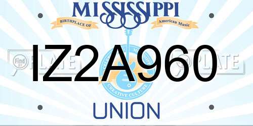 IZ2A960 Mississippi License Plate