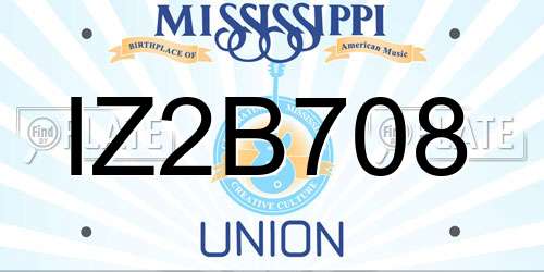 IZ2B708 Mississippi License Plate
