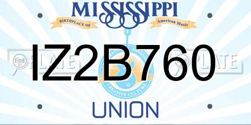 IZ2B760 Mississippi License Plate