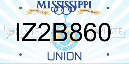 IZ2B860 Mississippi License Plate