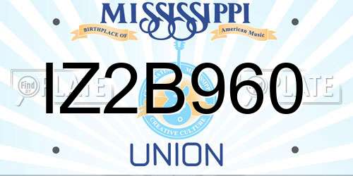 IZ2B960 Mississippi License Plate