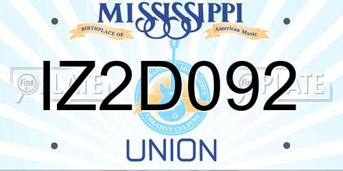 IZ2D092 Mississippi License Plate