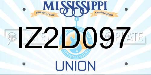 IZ2D097 Mississippi License Plate
