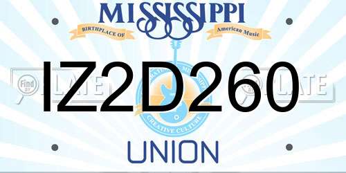 IZ2D260 Mississippi License Plate