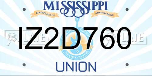 IZ2D760 Mississippi License Plate