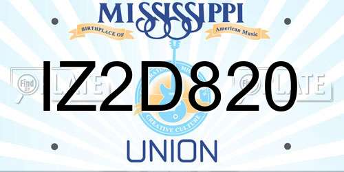 IZ2D820 Mississippi License Plate