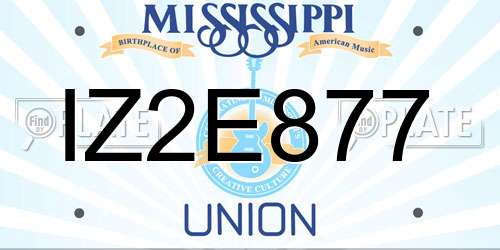 IZ2E877 Mississippi License Plate