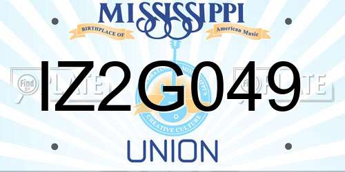 IZ2G049 Mississippi License Plate