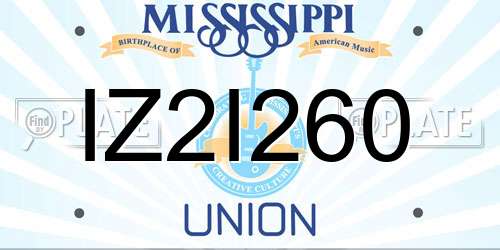 IZ2I260 Mississippi License Plate