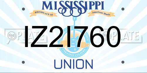 IZ2I760 Mississippi License Plate