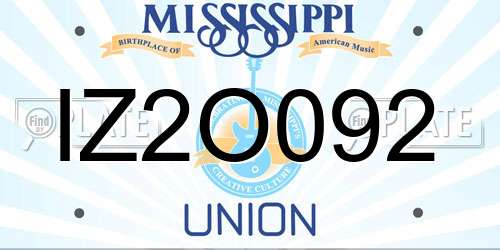 IZ2O092 Mississippi License Plate