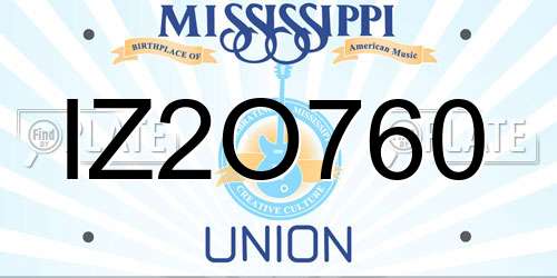 IZ2O760 Mississippi License Plate
