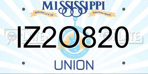 IZ2O820 Mississippi License Plate