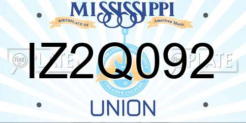 IZ2Q092 Mississippi License Plate