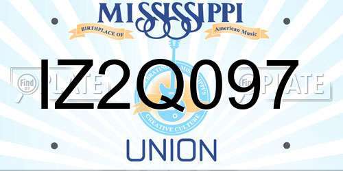 IZ2Q097 Mississippi License Plate