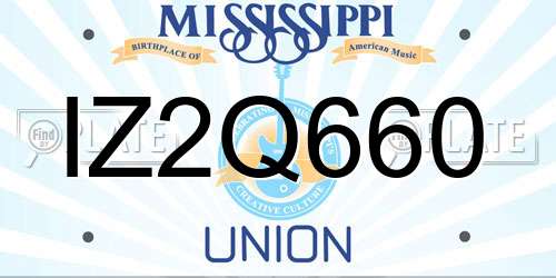 IZ2Q660 Mississippi License Plate