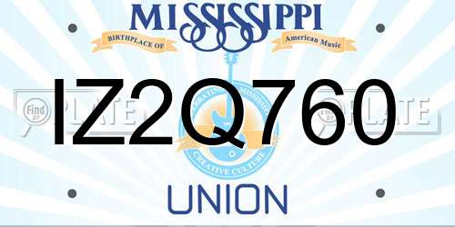 IZ2Q760 Mississippi License Plate